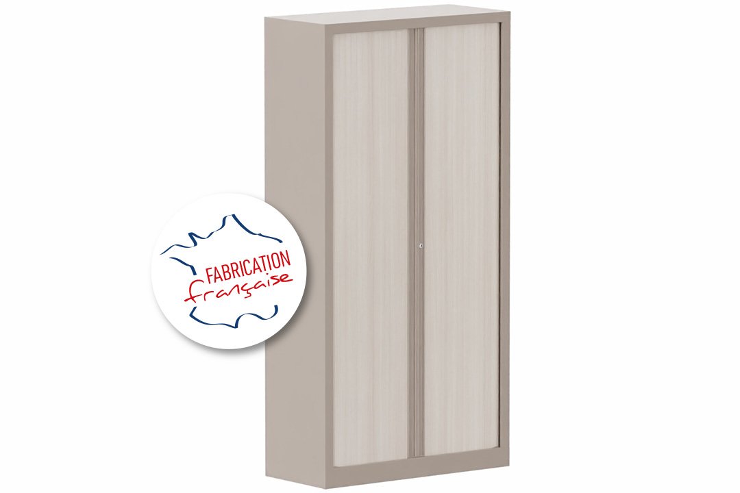 Armoire à rideaux H198xL100cm 4 tablettes