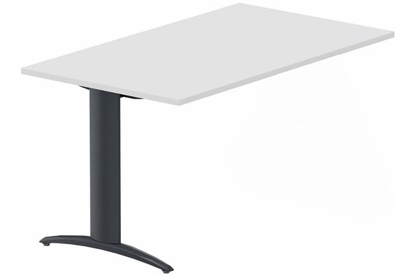 TABLES DE FORMATION - Composables piétement "i" - Module composable pied i, L.160xP.70cm, suivant, plateau blanc, structure anthracite, plateau blanc, structure anthracite