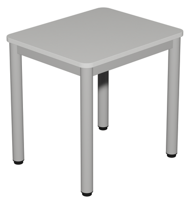 SCOLAIRE - Decouvrir - Table CARÉLIE plat. effaçable strat. chant ABS arrondis pièt. époxy - 60x50 cm - T4 - Blanc