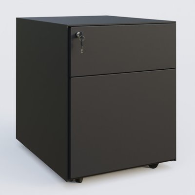CAISSONS  - Mobiles - Caisson sur roulette 2 tiroirs Noir RAL 9005
