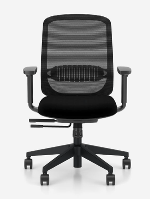 OPERATIVE - Dossier résille - SOLO fauteuil opérative synchrone, dossier résille coloris noir avec renfort lombaire réglable en hauteur, tissu BONDAI coloris noir, accotoirs réglables en hauteur, structure nylon noir