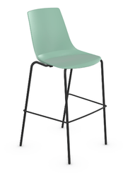DESTOCKAGE - Chaise - Chaise hauteur 80 cm assise vert pastel 4 pieds noir