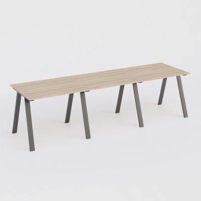 [Pas de famille] - [Pas de sous famille] - Table Keops Métal 420x120 cm de profondeur et hauteur 109 cm . Plateau épaisseur 25mm.