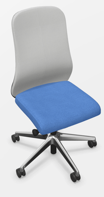 FAUTEUILS - FAUTEUIL - MISTRAL Mesh- Chaise structure noire synchrone- soutien lombaire piétement polyamide noir - tissu BONDAI coloris bleu - résille semi transparente coloris MV1001