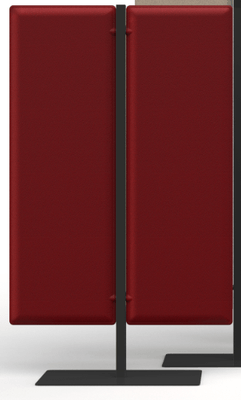 PANNEAUX ACOUSTIQUES - Sur pied  - TREND Totem H.140cm base coloris noir et tissu rouge