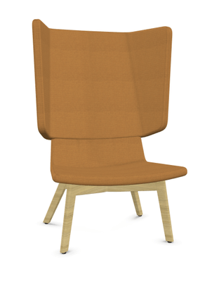 FAUTEUILS/POUFS - Haut dossier - MICKEY haut dossier Pieds frêne naturel tissu Step jaune