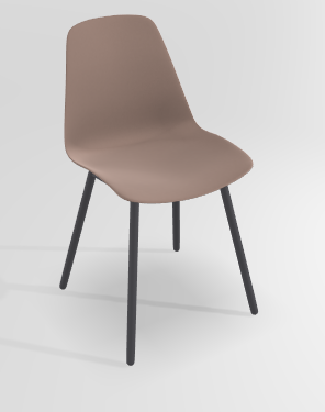 CHAISES ET TABOURETS - Pour tables standards, ht 75 cm, piétement 4 pieds - PETALE Chaise L.44xP.53.5xH.80.5cm-hauteur assise 47cm