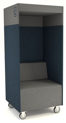 ALCOVE ACOUSTIQUE - Phones Boxes - Phonebox acoustique permet de passer les appels sans gêner les autres, coloris gris foncé et bleu foncé