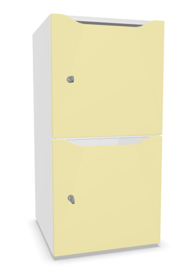 CASIERS - 2 cases - Meuble à cases H.92xL.45xP.50cm - 2 cases H43cm. portes avec découpe en partie haute. serrure à clé