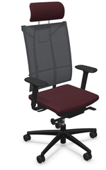 [Pas de famille] - [Pas de sous famille] - MIZUKI-Fauteuil accotoirs 2D têtière et lombaire tissu bondai BNQ 