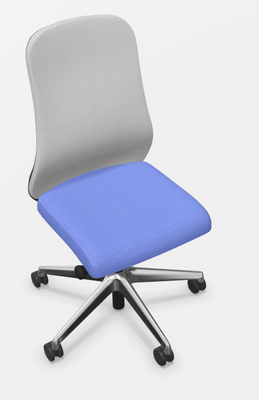 FAUTEUILS - FAUTEUIL - MISTRAL Mesh- Chaise structure noire synchrone- soutien lombaire piétement polyamide noir - tissu BONDAI coloris bleu BNL - résille semi transparente coloris MV1001