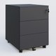 Caisson métal sur roulettes 3 tiroirs H57xL42xP54cm/ anthracite
