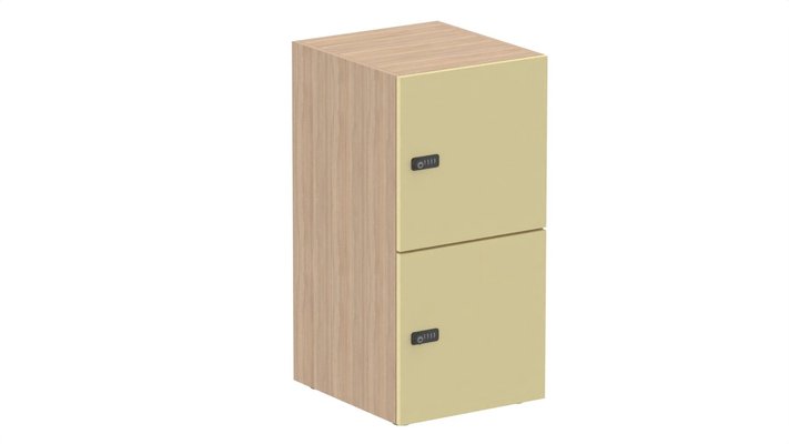CASIERS - 2 cases - Meuble à cases H.92xL.45xP.50cm - 2 cases H43cm. portes pleine. serrure à code