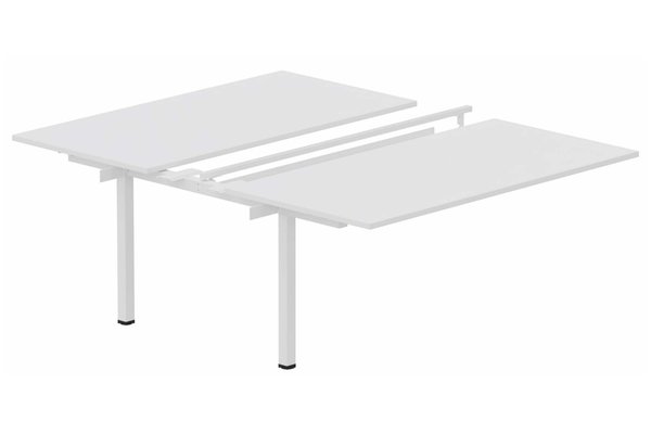 Postes Bench (poste doubles) - SERIE K3 - K3 Bench suivant 2 plateaux coulissants 140x80cm encombrement 140x165cm blanc/blanc - sur délai