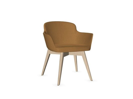 TABLES BASSES - Pieds bois - NAPOLEON Siège Lounge coque polyuréthane moulée tapissée Step Jaune foncé / Moutarde