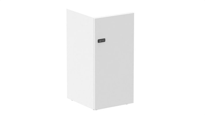 CASIERS - 1 case - Meuble à cases H.92xL.45xP.50cm - 1 case H86cm, porte pleine, serrure à code, , corps coloris blanc, , portes mélamine coloris blanc (M1)