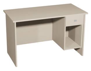 SCOLAIRE - Se Reposer - Bureau TERRA caisson 1 tiroir 1 niche plat. ép.21 mm strat. chant ABS panneau méla. - 100x60cm - T6