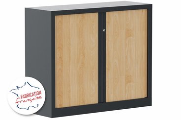 [Pas de famille] - [Pas de sous famille] - Armoire à rideaux H100xL120cm 2 tablettes