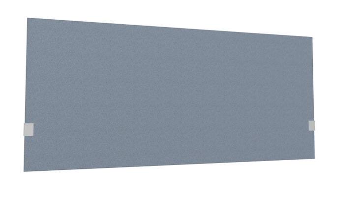 PANNEAUX ECRANS POUR BUREAU DROIT SOLO - Pour bureaux largeur 160 cm - SECRET Panneau-écran acoustique H74cm pour poste solo L.160cm. 2 faces tissu LUCIA coloris gris clair. pinces de fixation réglables en hauteur coloris aluminium