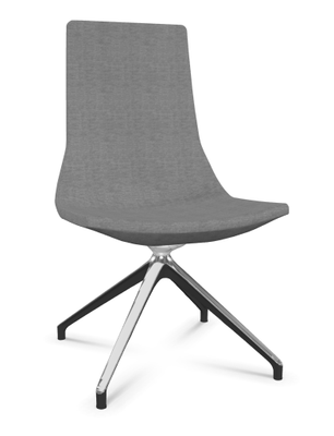 DIRECTION - Visiteurs - KI chaise de conférence haut dossier. piétement 4 branches en aluminium poli