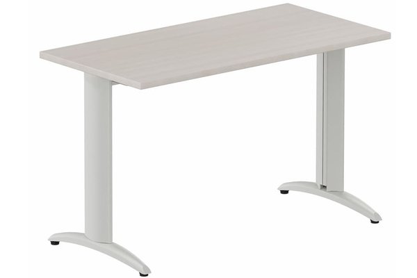 TABLES DE FORMATION - Composables piétement "i" - Module composable pied i, L.120xP.60cm, départ, plateau acacia, structure aluminium, plateau acacia, structure aluminium