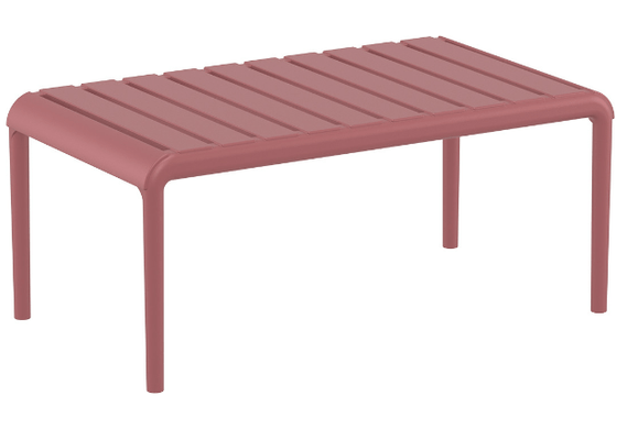 POLYPROPYLENE - TABOURETS  - Table basse de jardin SQUARE - dimensions L.90 x P.50 x Ht.40 - Coloris Marsala
