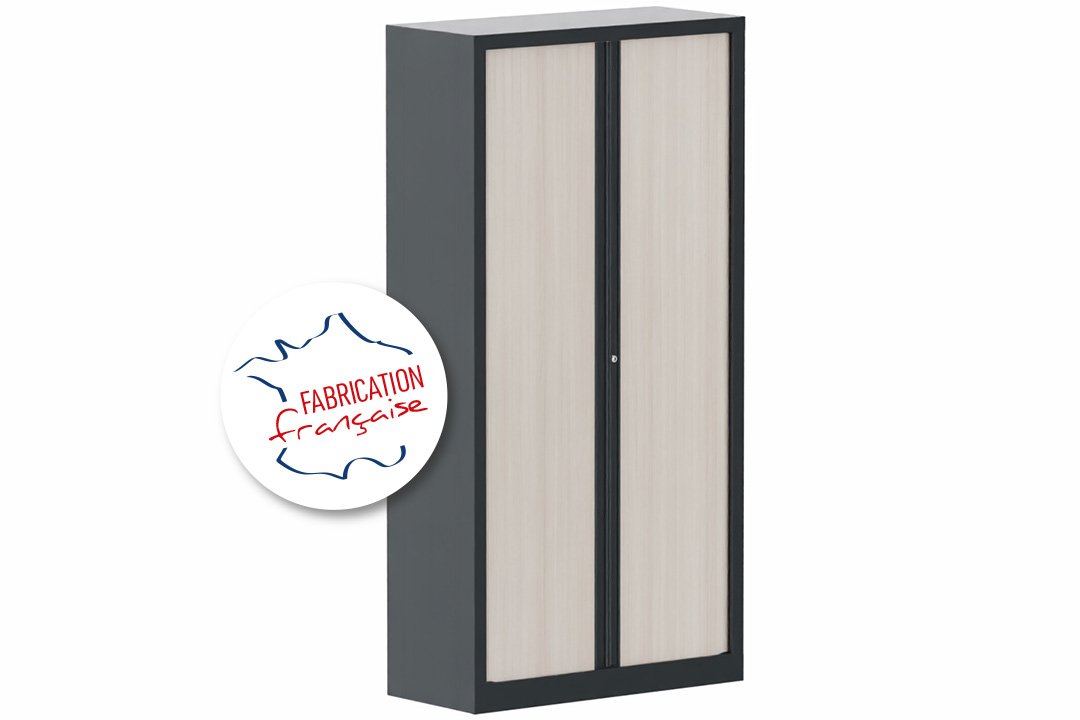Armoire à rideaux H198xL100cm 4 tablettes