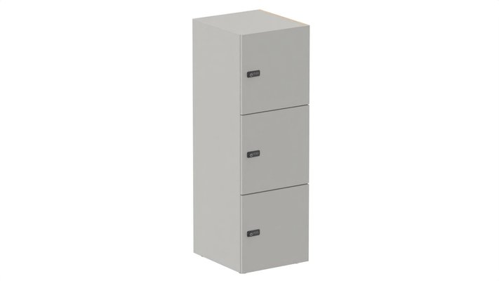CASIERS - 3 cases - Meuble à cases H.137xL.45xP.50cm - 3 cases H43cm. portes pleine. serrure à code