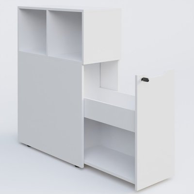 CAISSONS  - Tour de rangement - Rangement personnel compact avec niche intégrée. Blanc. P80xL36xH109cm. ouverture à droite.