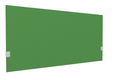SECRET Panneau-écran acoustique H74cm pour poste solo L.140cm. 2 faces tissu SYNERGY coloris vert. pinces de fixation réglables en hauteur coloris aluminium