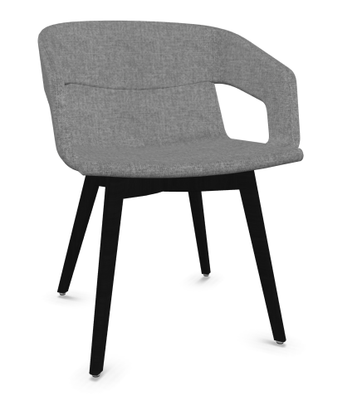 FAUTEUILS/POUFS - 4 pieds bois - MELODY fauteuil 4 pieds bois frêne teinté noir