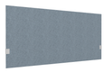SECRET Panneau-écran acoustique H74cm pour poste solo L.140cm. 2 faces tissu STEP coloris bleu chiné. pinces de fixation réglables en hauteur coloris aluminium