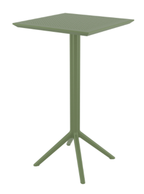 POLYPROPYLENE - TABLES  - SEVILLE - Table 60x60 cm  rabattable - Haut.108cm  en résine durable cadre métallique haute qualité -Finition :Plateau et piètement vert olive