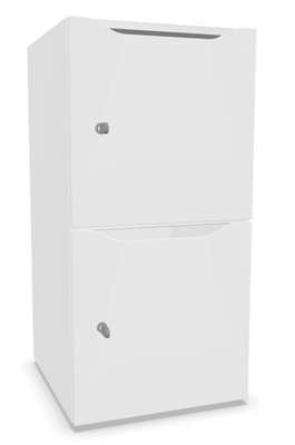 CASIERS - 2 cases - Meuble à cases H.92xL.45xP.50cm - 2 cases H43cm. portes avec découpe en partie haute. serrure à code