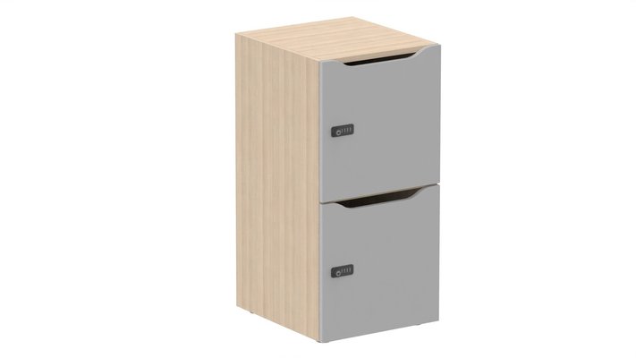 CASIERS - 2 cases - Meuble à cases H.92xL.45xP.50cm - 2 cases H43cm. portes avec découpe en partie haute. serrure à code