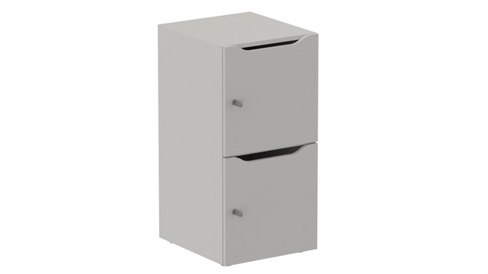 CASIERS - 2 cases - Meuble à cases H.92xL.45xP.50cm - 2 cases H43cm. portes avec découpe en partie haute. serrure à clé