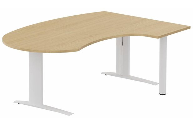 Gamme K1 - Plans compacts - k1 Poutre -  Plan compact 90° asymétrique Manager 190x141x104 / 60cm, pied de soutien sous retour à droite -