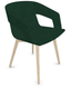 Fauteuil Mélody Pietement bois Coloris Tissus VERT Mélange L26