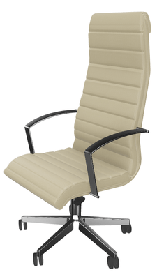 DIRECTION - Fauteuils - CITY Fauteuil Manager basculant décentré, CUIR PLEINE FLEUR coloris beige (SQB)
