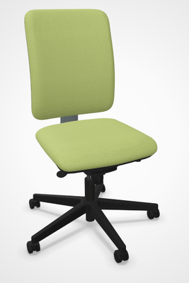 OPERATIVE - Dossier tissu - LUDO siège opérative synchrone réglable en profondeur, tissu LUCIA coloris vert clair, structure nylon noir