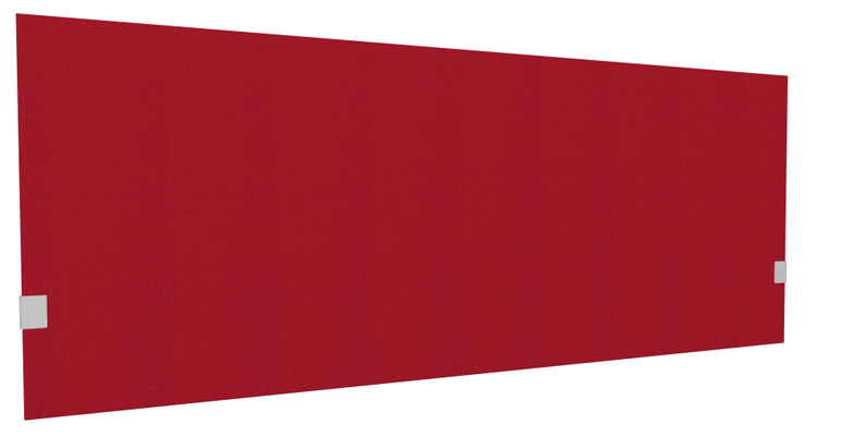 PANNEAUX ECRANS POUR BUREAU DROIT SOLO - Pour bureaux largeur 180 cm - SECRET Panneau-écran acoustique H74cm pour poste solo L.180cm. 2 faces tissu STEP coloris rouge. pinces de fixation réglables en hauteur coloris aluminium