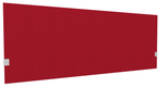 SECRET Panneau-écran acoustique H74cm pour poste solo L.180cm. 2 faces tissu STEP coloris rouge. pinces de fixation réglables en hauteur coloris aluminium