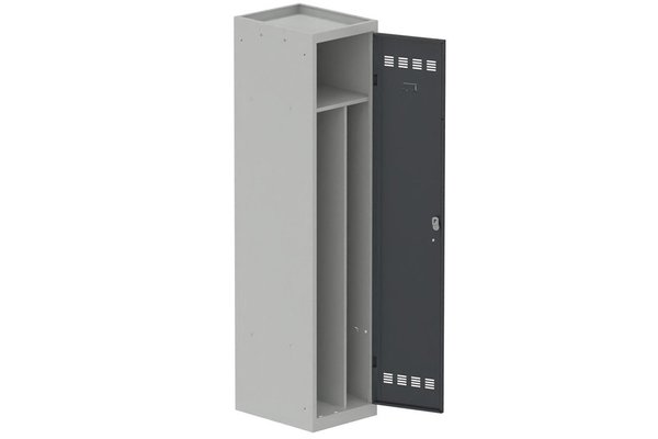 VESTIAIRES MONOBLOC CONFORT - Industrie salissante ( 2 compartiments ) - Vestiaire industrie salissante 1 porte (serrure 2 clés) H180xL40xP50cm coffre gris clair/ porte(s) anthracite