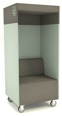 ALCOVE ACOUSTIQUE - Phones Boxes - Phonebox acoustique permet de passer les appels sans gêner les autres, coloris gris foncé et menthe