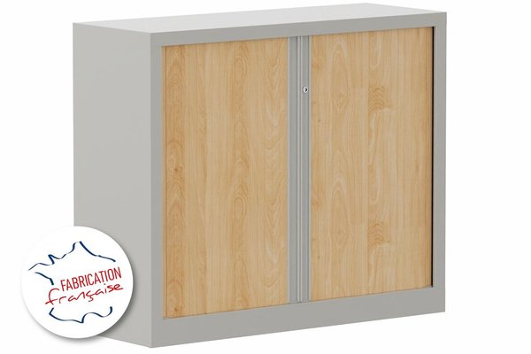 [Pas de famille] - [Pas de sous famille] - Armoire à rideaux H100xL120cm 2 tablettes