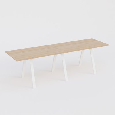 [Pas de famille] - [Pas de sous famille] - Table Keops Métal 400x120 cm de profondeur et hauteur 109 cm . Plateau épaisseur 25mm.