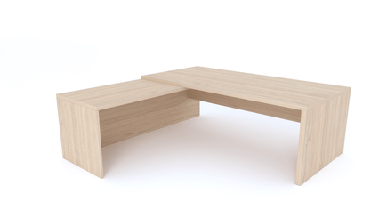 Gamme X5 - Tables de Bureau avec retour - X5- Plan Manager 200x100cm avec retour mur aligné (encombrement 200x200cm)