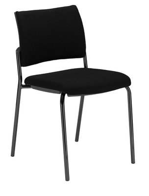 FAUTEUILS/POUFS - 4 pieds - Chaise 4 pieds OMNIA, assise et dossier tissu XTREM coloris noir, structure coloris noir