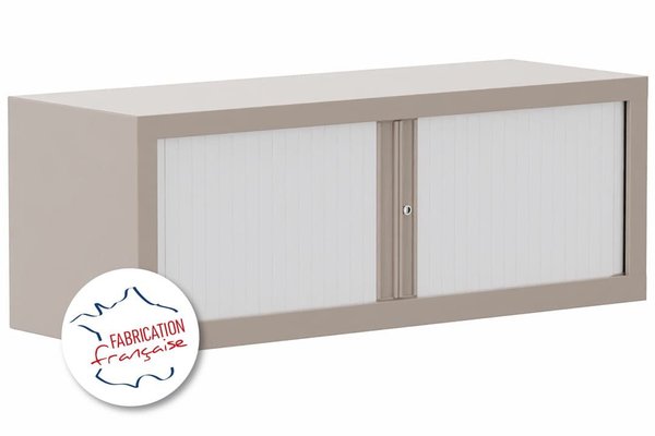 [Pas de famille] - [Pas de sous famille] - Armoire rehausse H44xL120cm coffre basalte/rideaux blanc
