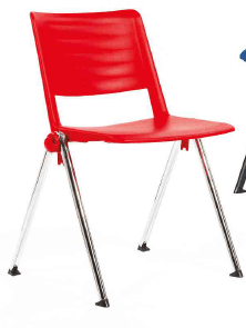 FAUTEUILS/POUFS - 4 pieds - LEO Chaise 4 pieds. assise et dossier en polypropylène coloris gris. piétement époxy coloris noir